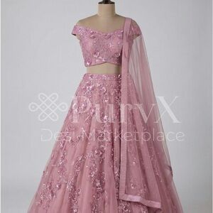 Elegant Pink Embroidered Lehenga
